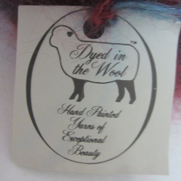 Vtg Dyed In The Wool Hand Painted Mohair Yarn Maroon Teal 18 Oz 1100 Yds Hank - Picture 2 of 9